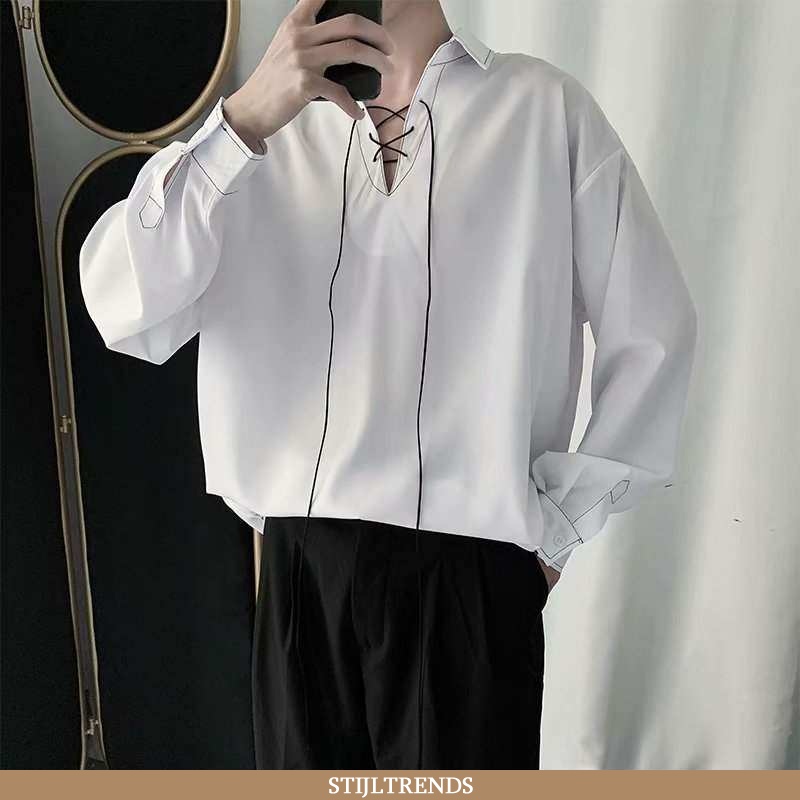 Overhemden Heren Blouse Overhemd Zomer Riem