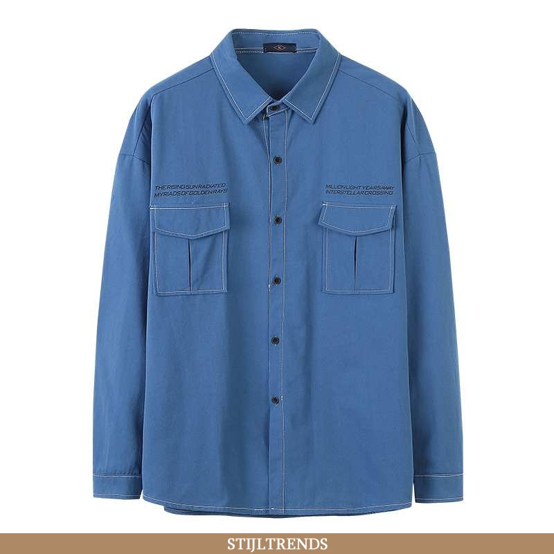 Overhemden Heren Cardigan Herfst Donkerblauw