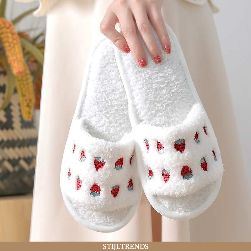 Pantoffels Dames Katoenen Warme Wit