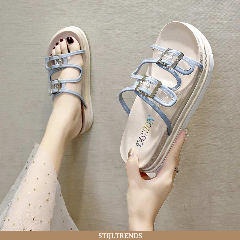 Pantoffels Dames Schoenen Leren Zomer Platform