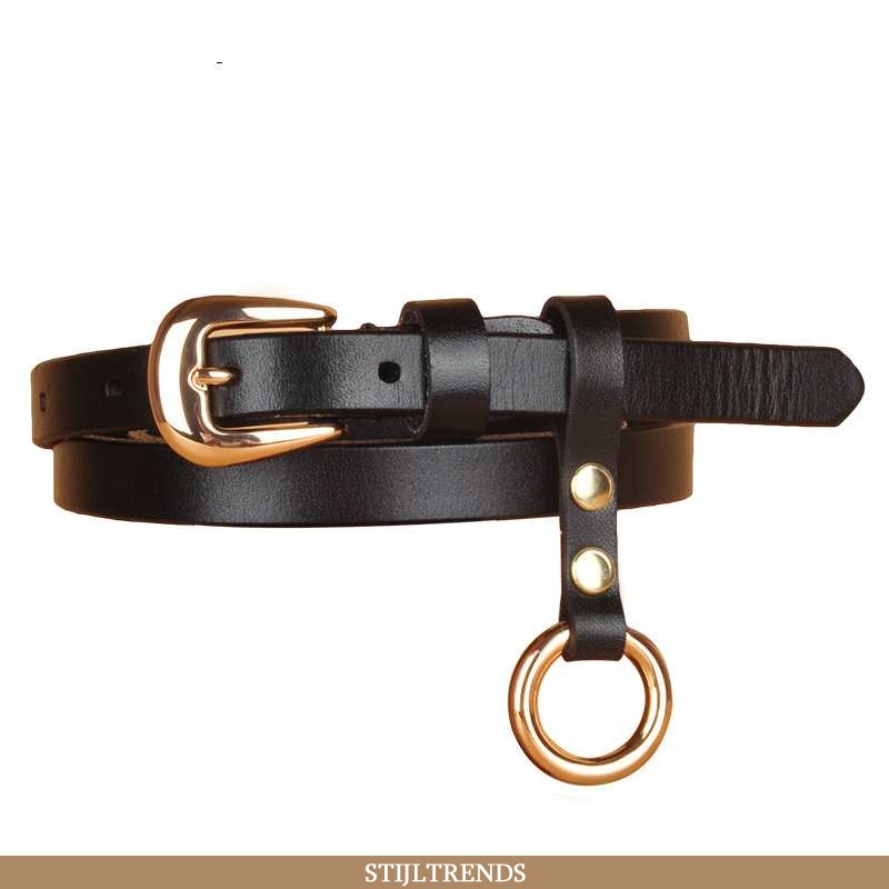 Riem Dames Jurk Leren Hippe Zwart