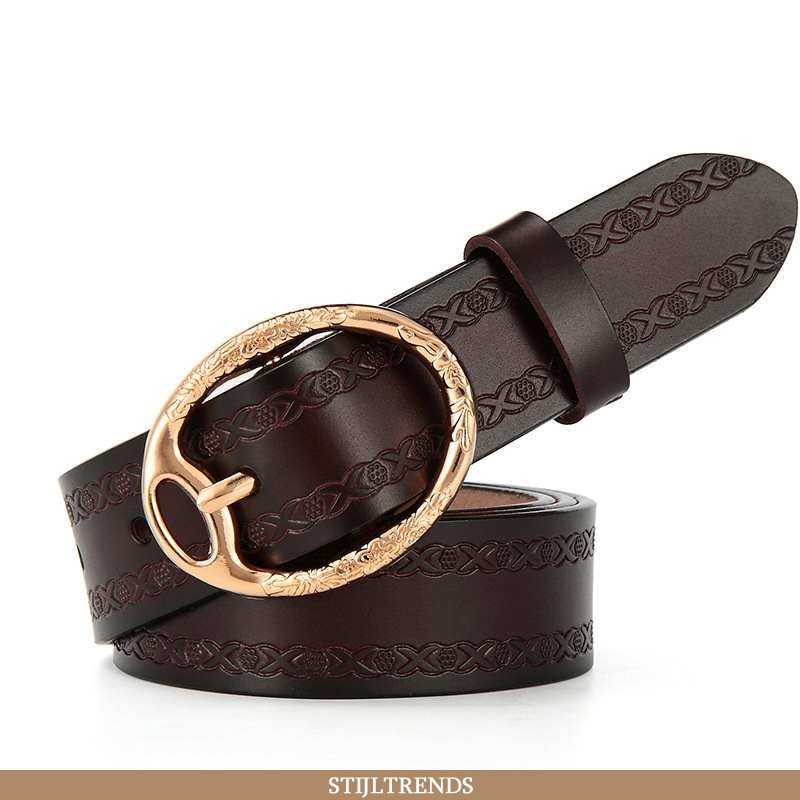 Riem Dames Spijkerbroek Jeans Leren Vintage Rood