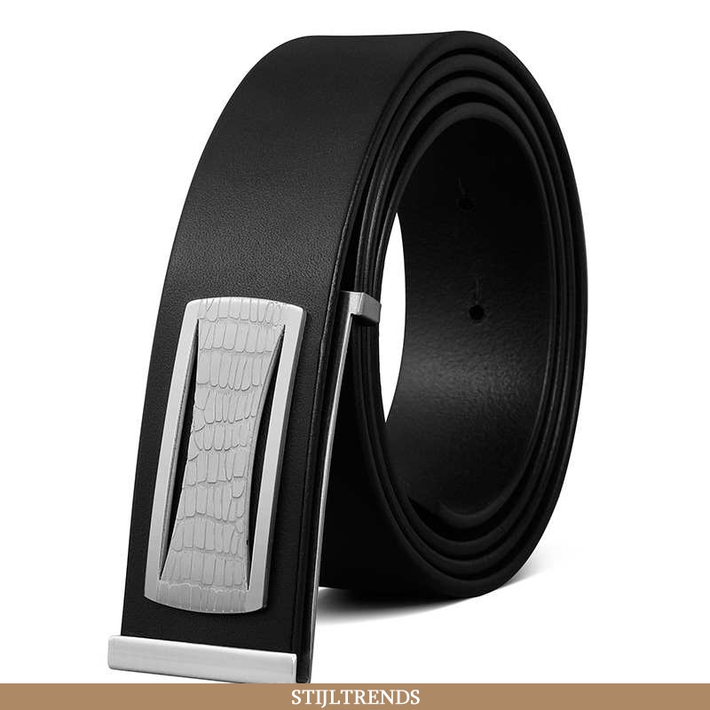 Riem Heren Cargo Broek Leren Trendy Echte