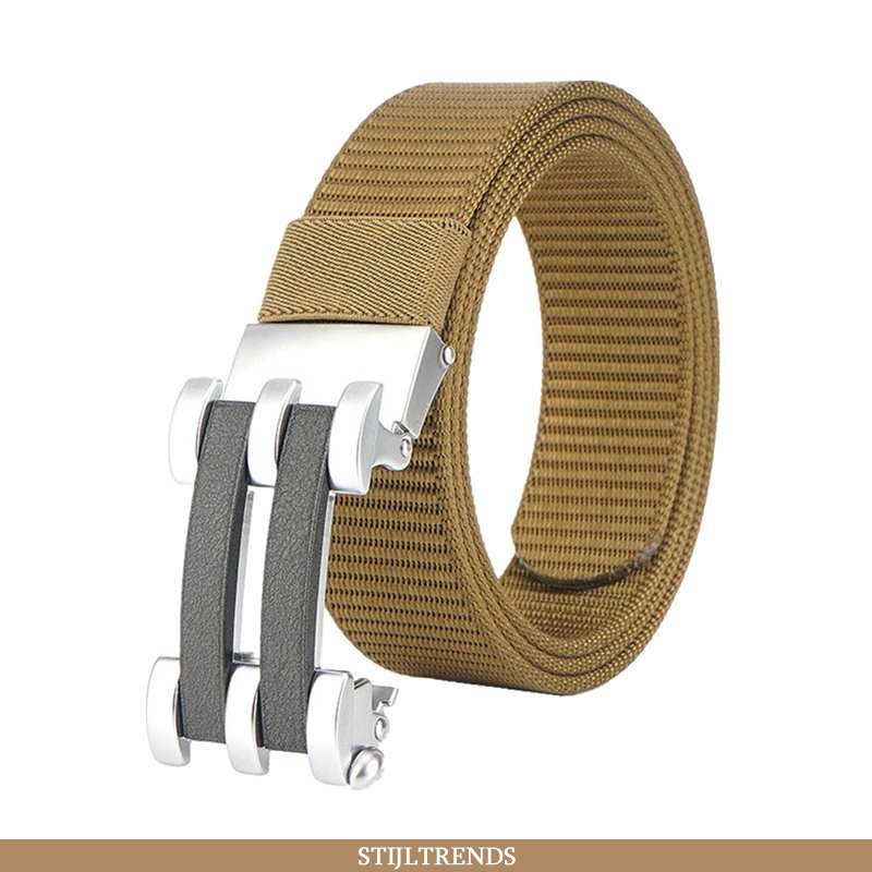 Riem Heren Casual Broek Canvas Kort Automatische Aftrek