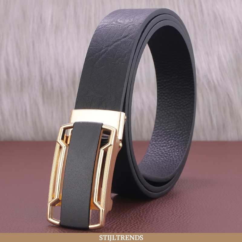 Riem Heren Leren Casual Zwart