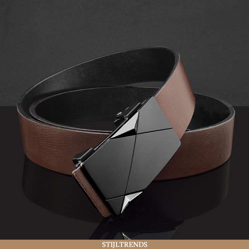 Riem Heren Pak Leren Trendy Scheppend