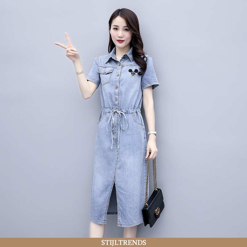 Rok Dames Jurk Denim Zomer Effen Kleur