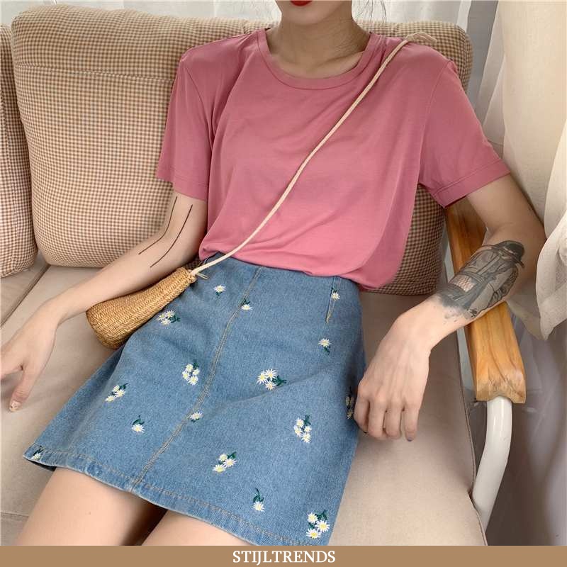 Rok Dames Korte Rokjes Denim Lente Madeliefjes
