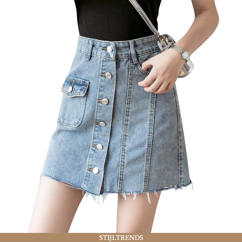 Rok Dames Korte Rokjes Denim Slim Fit Student