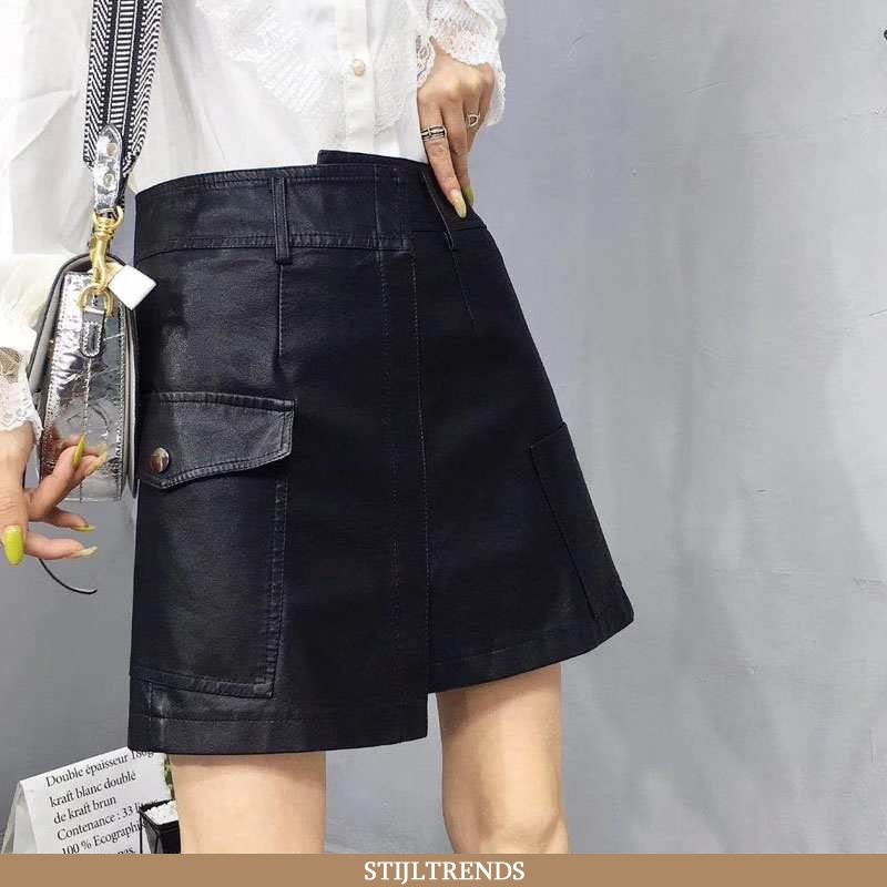 Rok Dames Leren Casual Nieuw