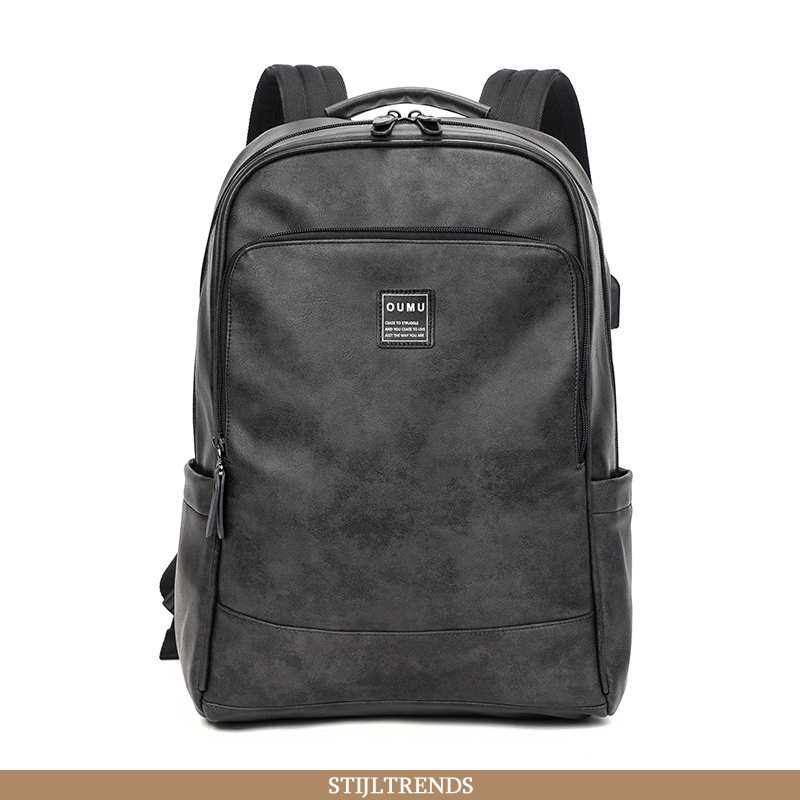 Rugzak Heren Schooltas Leren Hippe Student