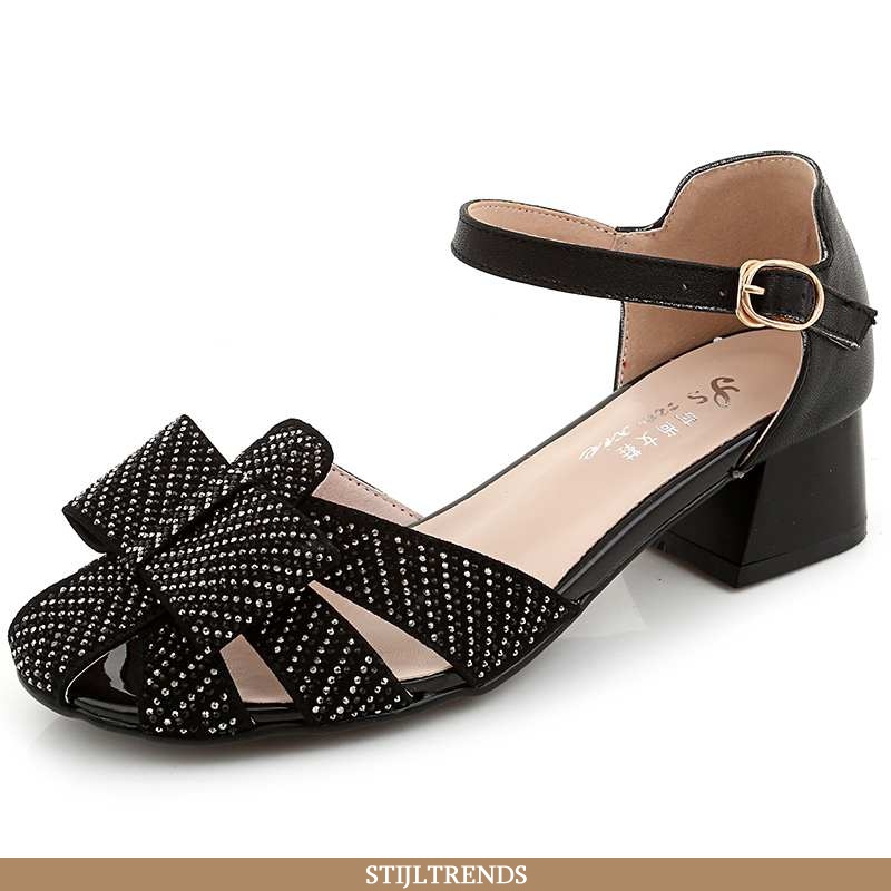 Sandalen Dames Tas Hippe Zwart