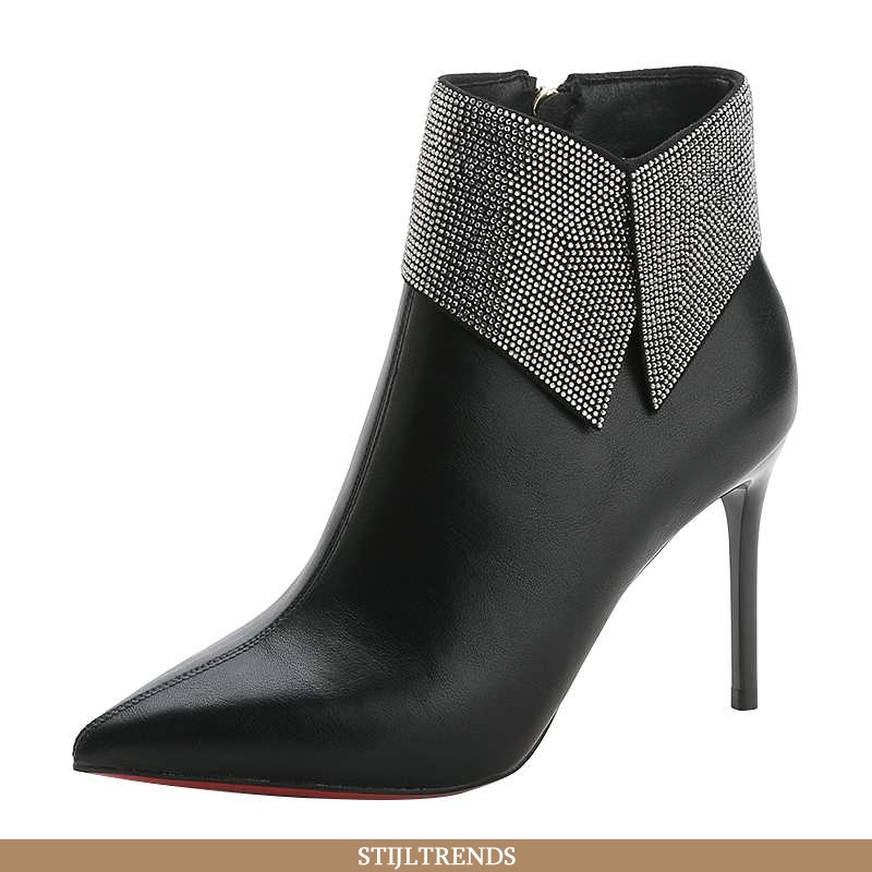 Sneeuwlaarzen Dames Laars Suede Herfst Met Strass