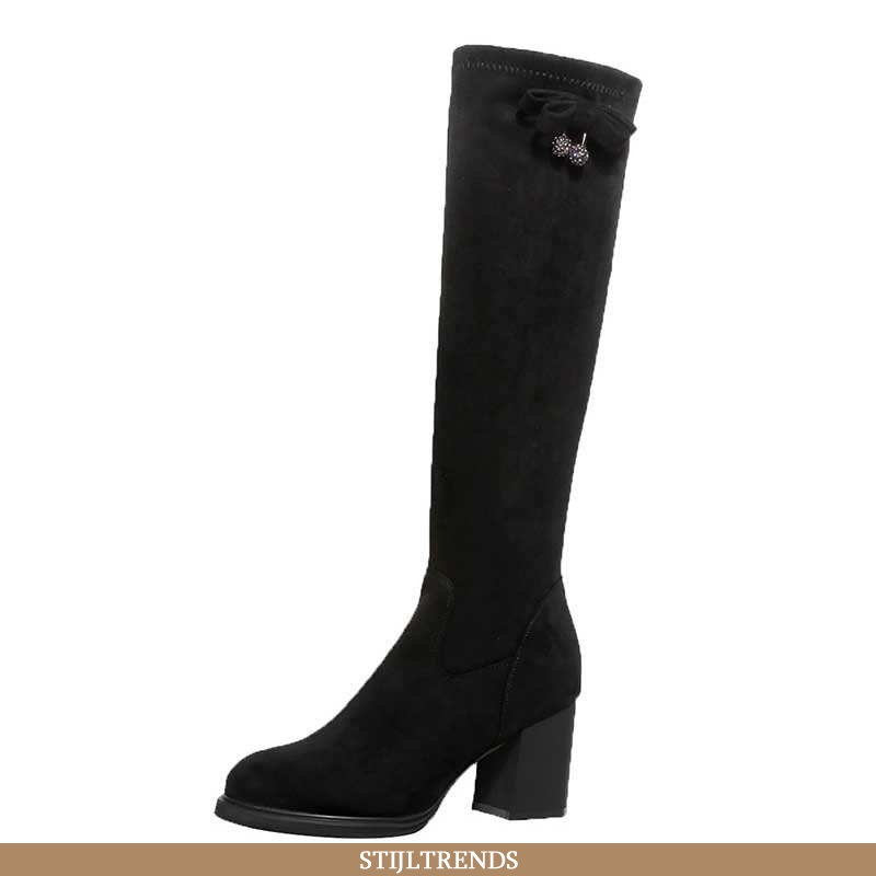 Sneeuwlaarzen Dames Laars Suede Stretch Midden