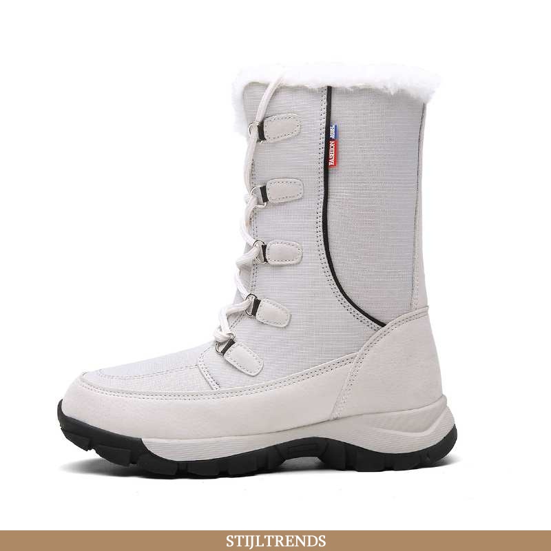 Sneeuwlaarzen Heren Laars Suede Met Plateauzool Wit