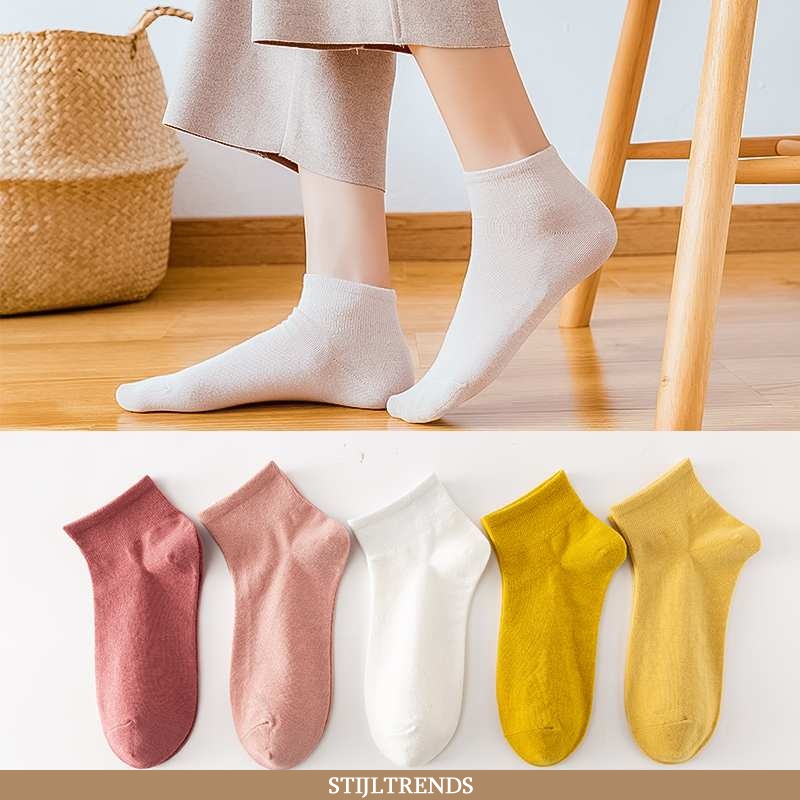 Sokken Dames Korte Sok Katoenen Trendy Snoep Kleur