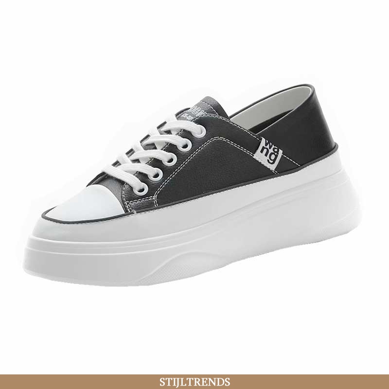 Sportschoenen Dames Skateboard Schoenen Met Plateauzool Rood