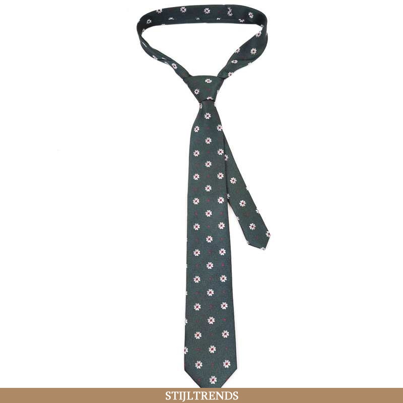 Stropdas Dames Vintage Madeliefjes Groen