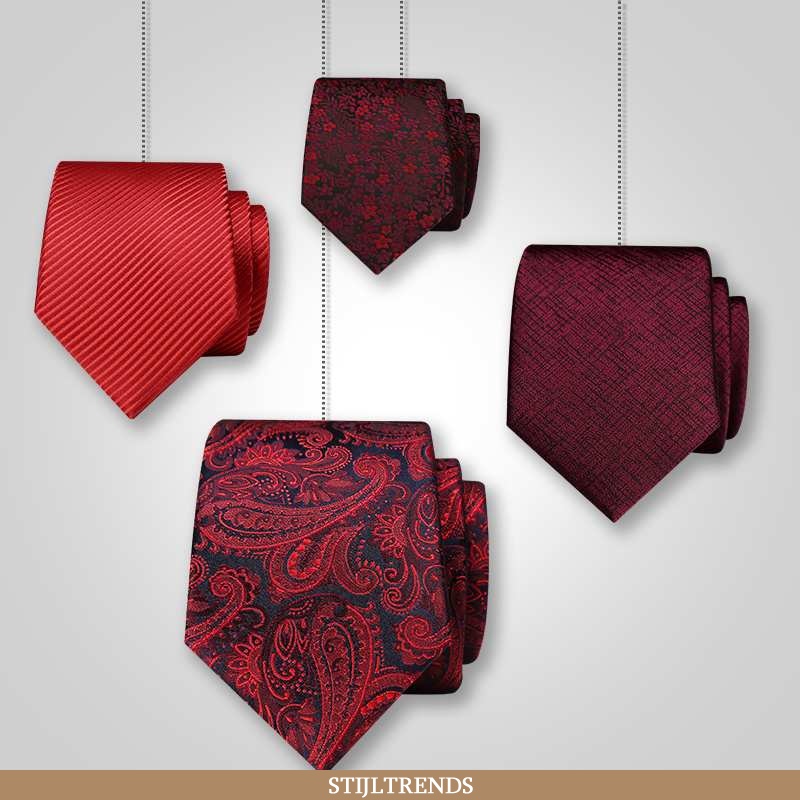 Stropdas Heren Casual Smal Bordeaux