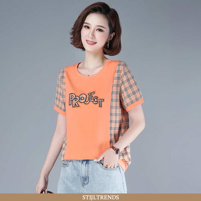 T-shirts Dames Casual Ronde Hals Oranje