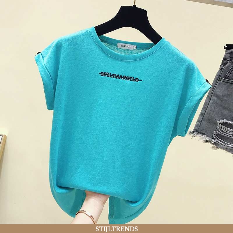 T-shirts Dames Gebreide Korte Mouw Super