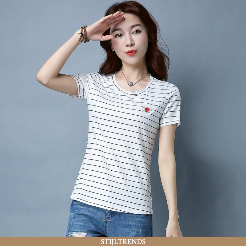 T-shirts Dames Hippe Dunne Witte
