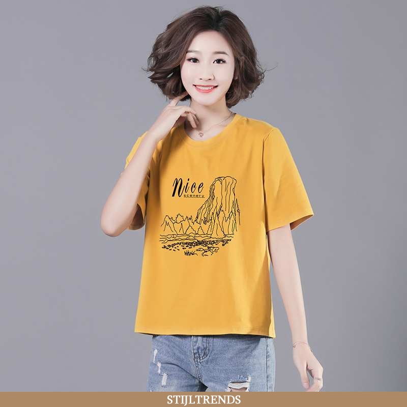 T-shirts Dames Onderhemd Print Patroon