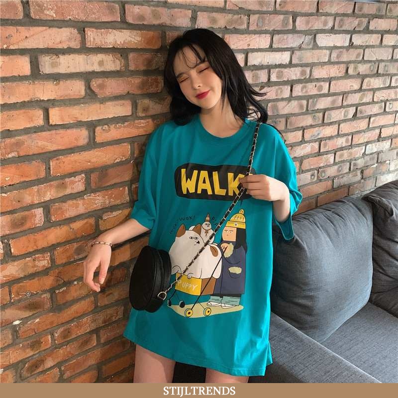T-shirts Dames Print Vet Groen