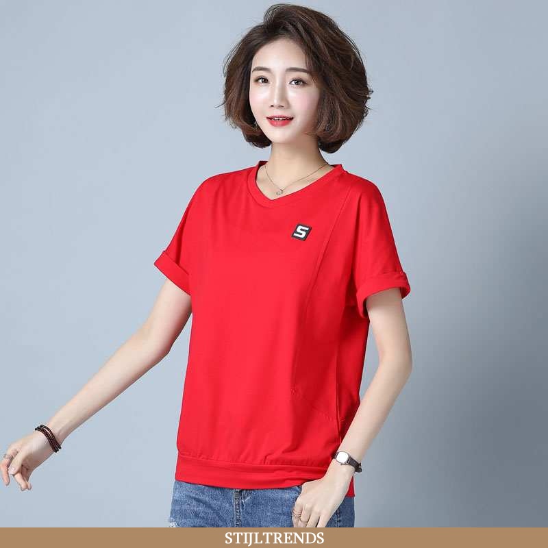 T-shirts Dames Slim Fit Rood Bordeaux