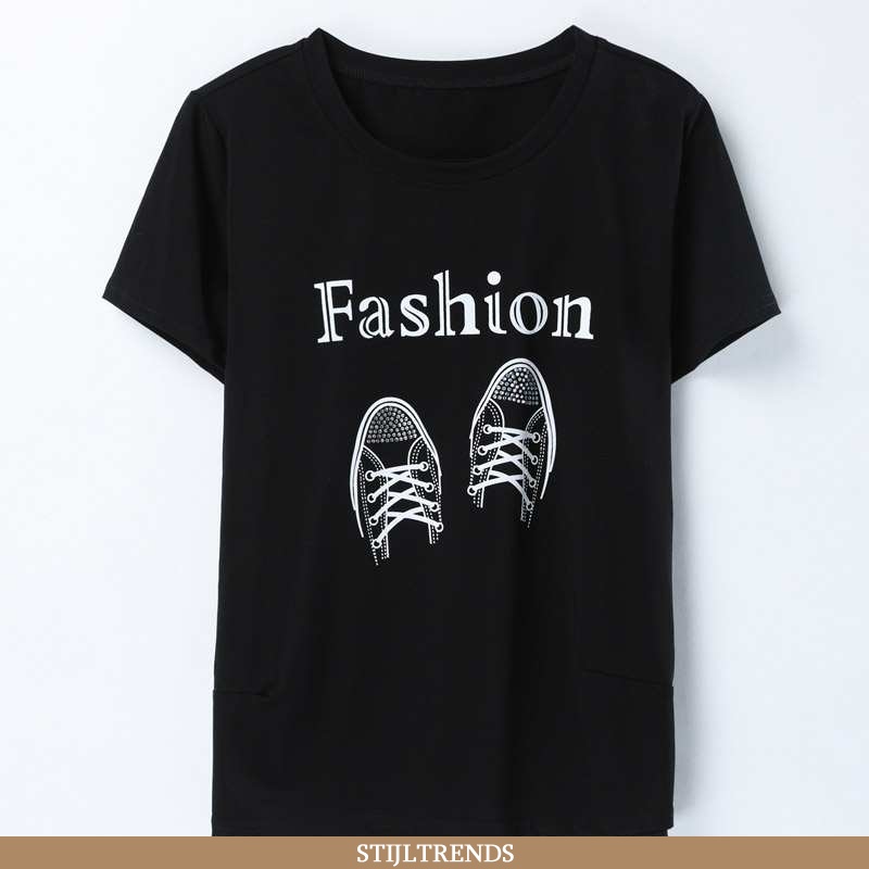 T-shirts Dames Zomer Nieuw Zwarte