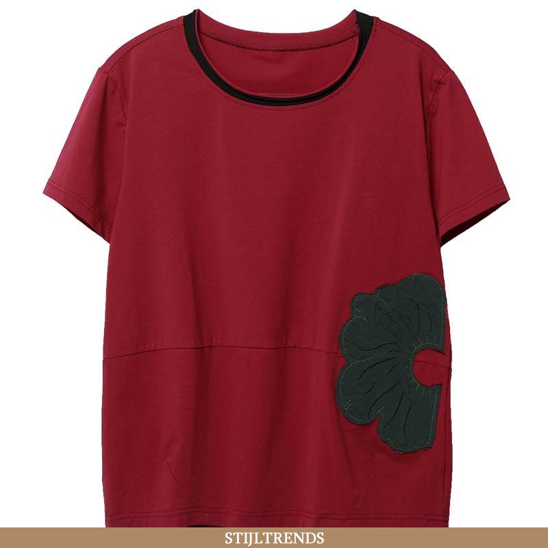 T-shirts Dames Zomer Ronde Hals Rood