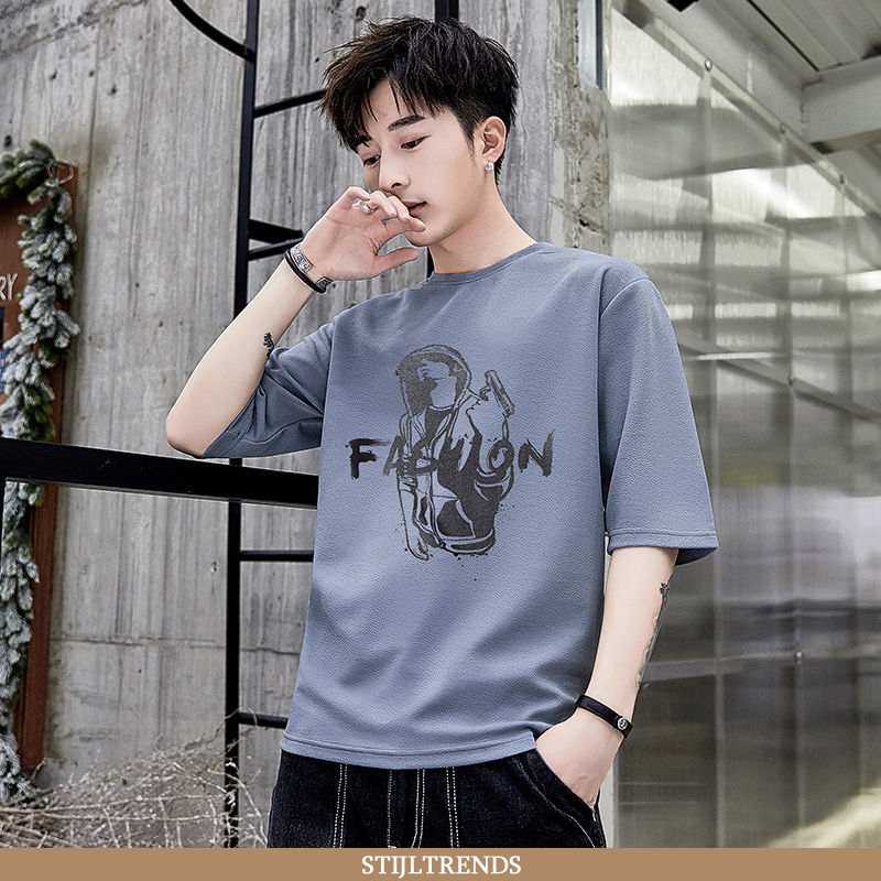 T-shirts Heren Baggy Mannen Grijs