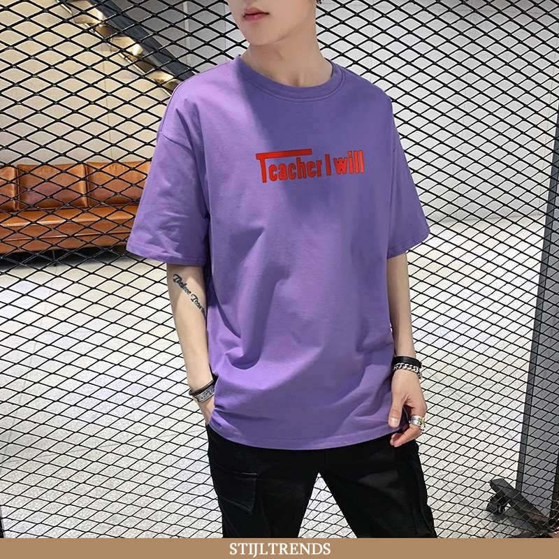 T-shirts Heren Casual Lovers Purper