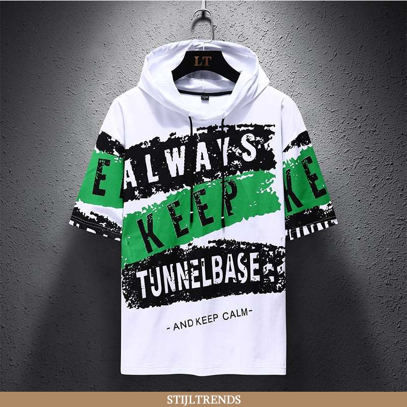T-shirts Heren Hoodie Katoenen Trendy Halve Mouw