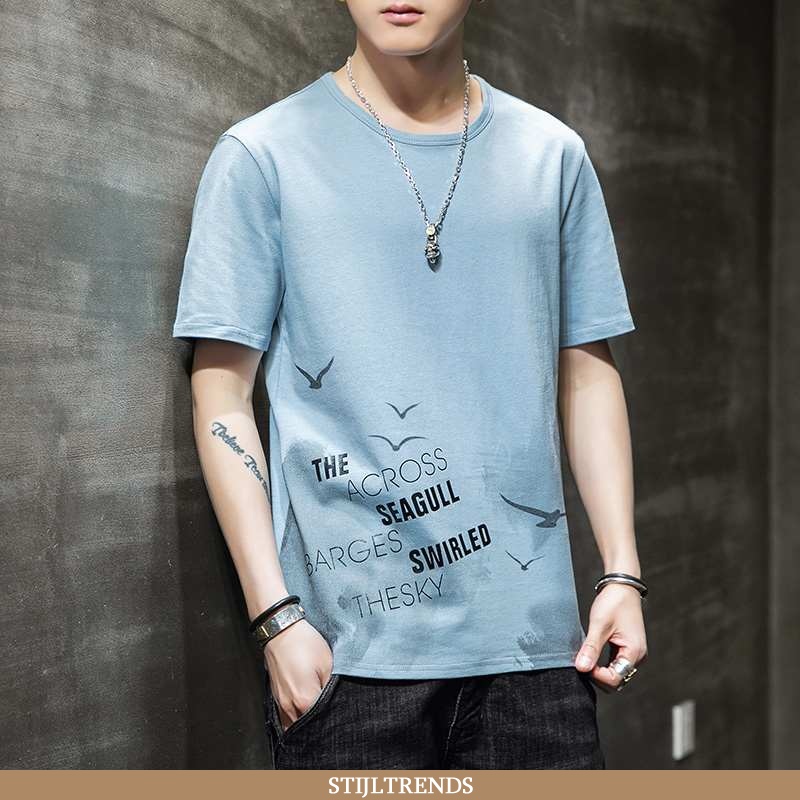 T-shirts Heren Katoenen Casual Vers