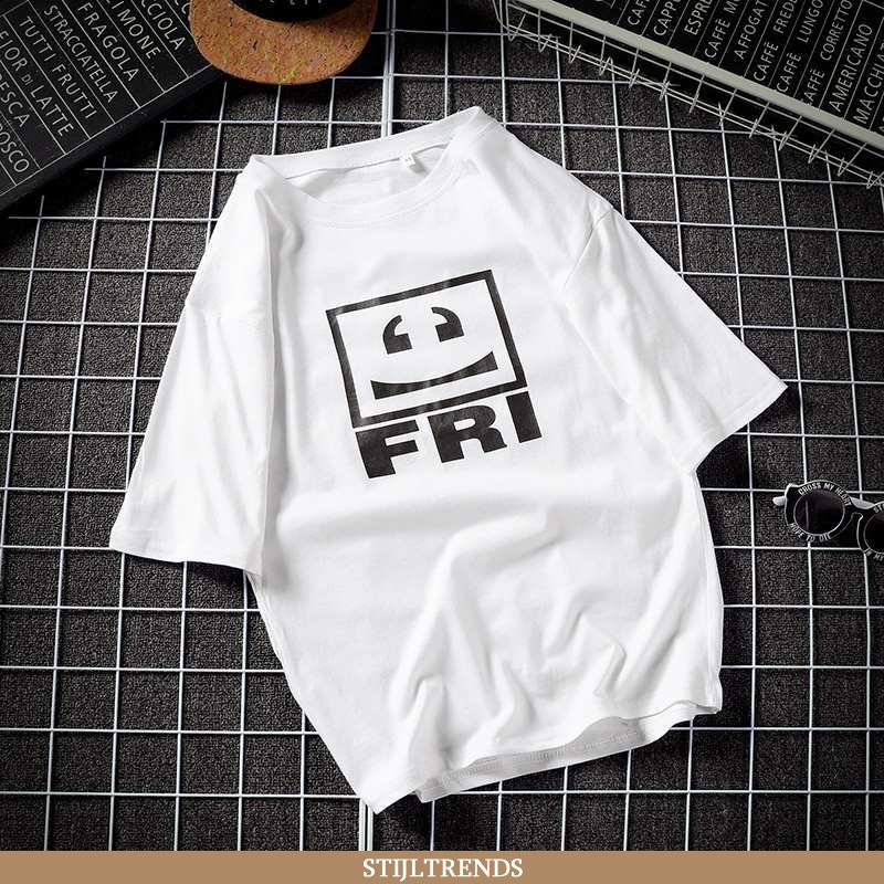 T-shirts Heren Katoenen Korte Mouw Wit