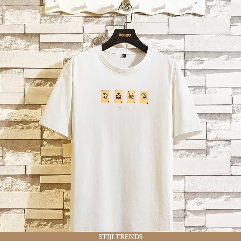 T-shirts Heren Katoenen Trendy Wit