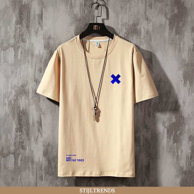 T-shirts Heren Onderhemd Katoenen Slim Fit Khaki