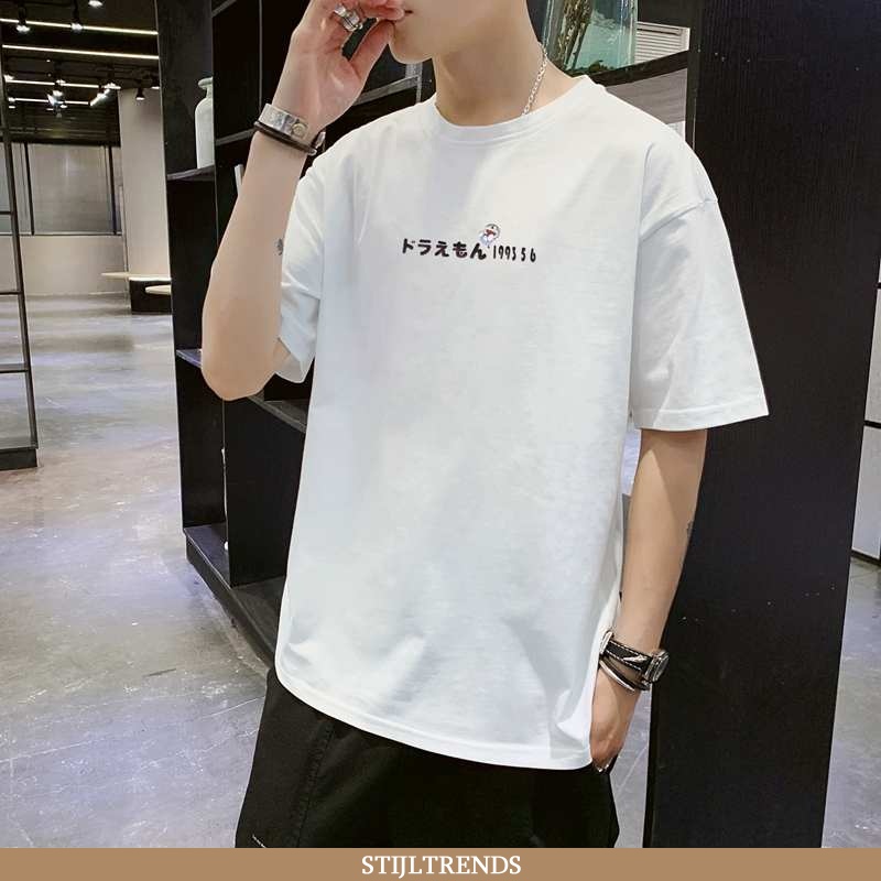 T-shirts Heren Onderhemd Print Ronde Hals