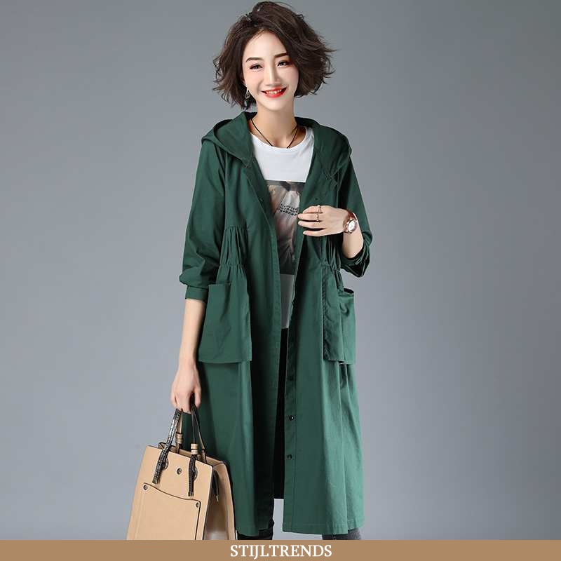 Trenchcoat Dames Comfort Groen Legergroene