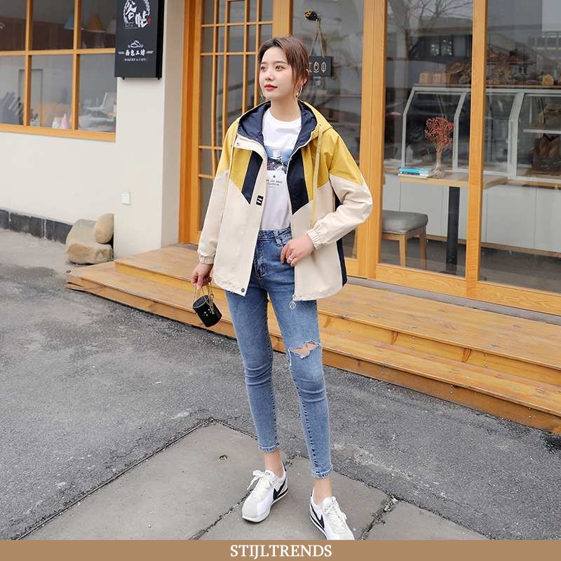 Trenchcoat Dames Jas Baggy Geel