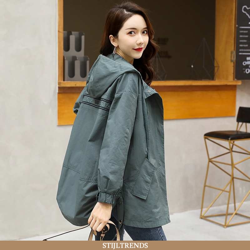 Trenchcoat Dames Jas Casual Blauw