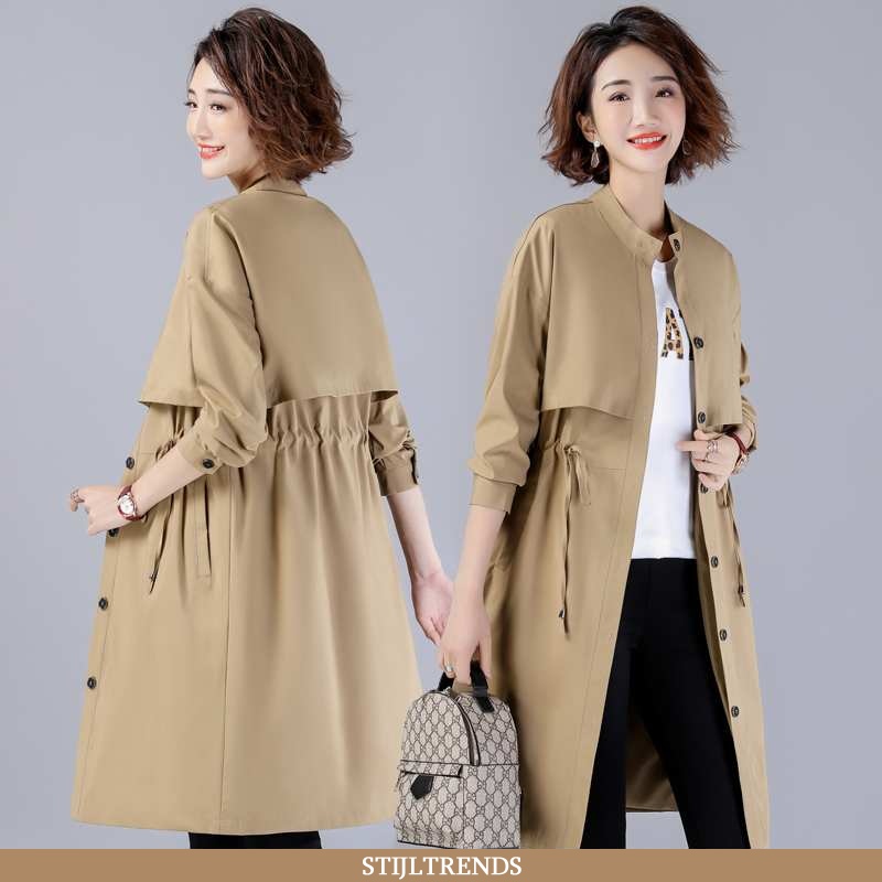 Trenchcoat Dames Jas Casual Khaki