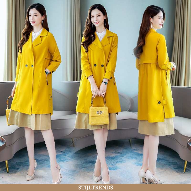 Trenchcoat Dames Jas Lange Nieuw