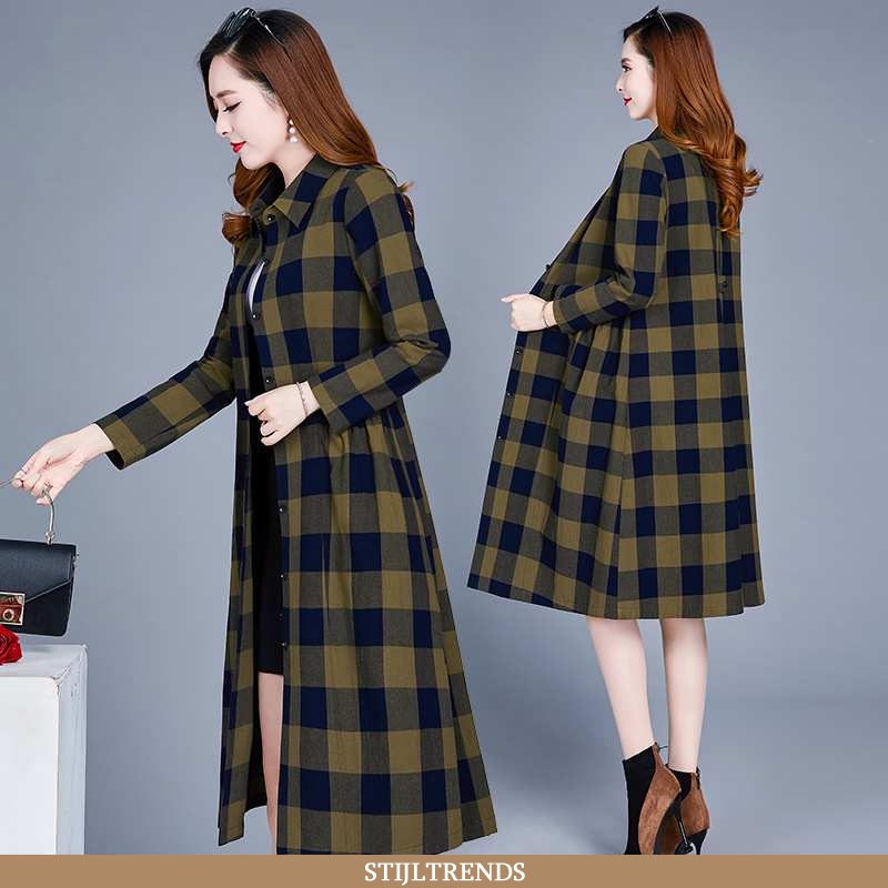 Trenchcoat Dames Jas Trendy Donkerblauw
