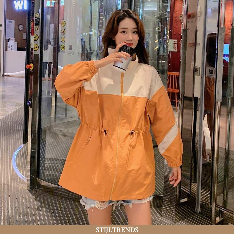 Trenchcoat Dames Lange Gemiddelde Oranje