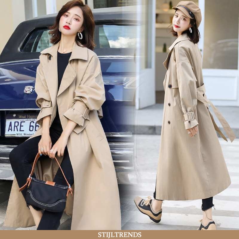 Trenchcoat Dames Lange Vrouwen Khaki