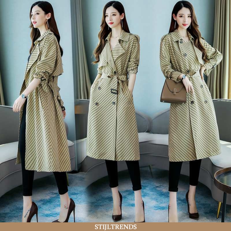 Trenchcoat Dames Lente Geel