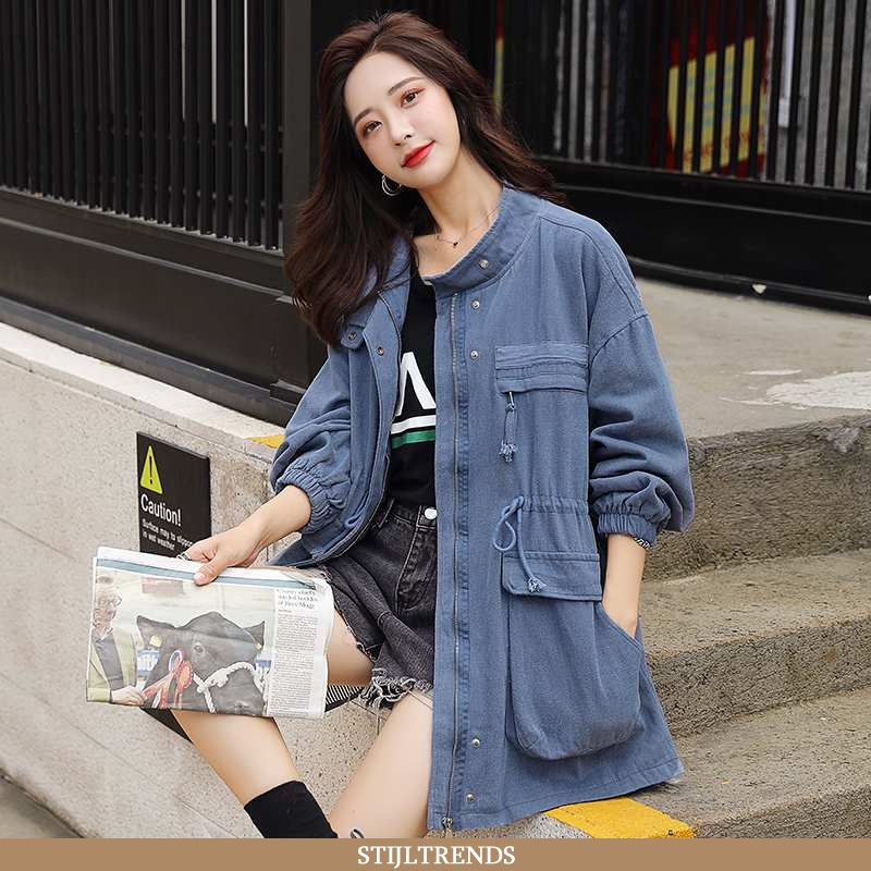 Trenchcoat Dames Lichte Nieuw Donkerblauwe