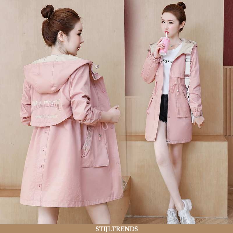 Trenchcoat Dames Trendy Roze